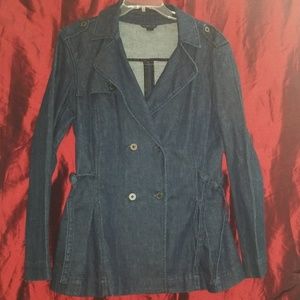Double breasted womens sz XL jean jacket